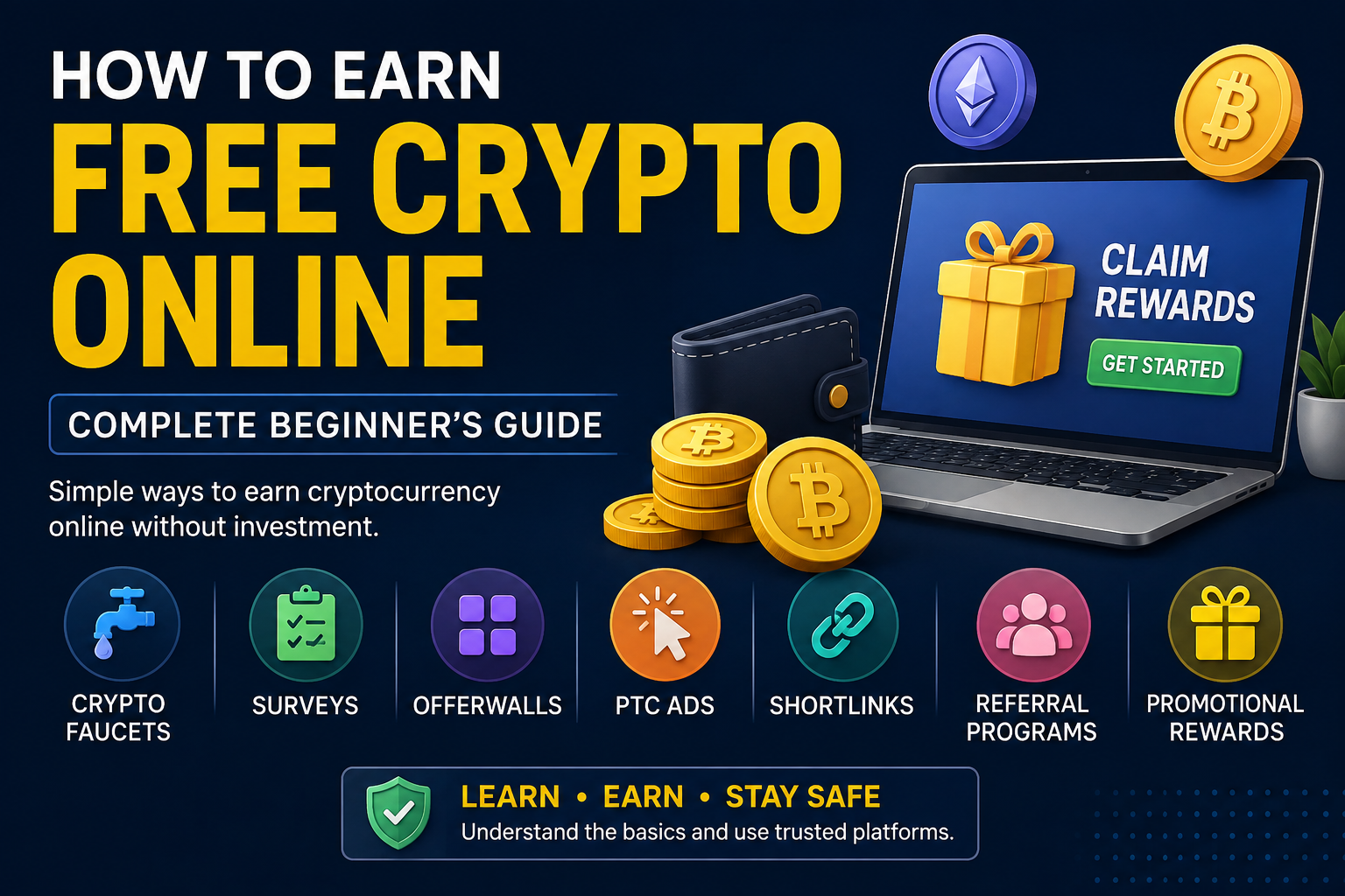 How to Earn Free Crypto Online: Complete Beginner's Guide