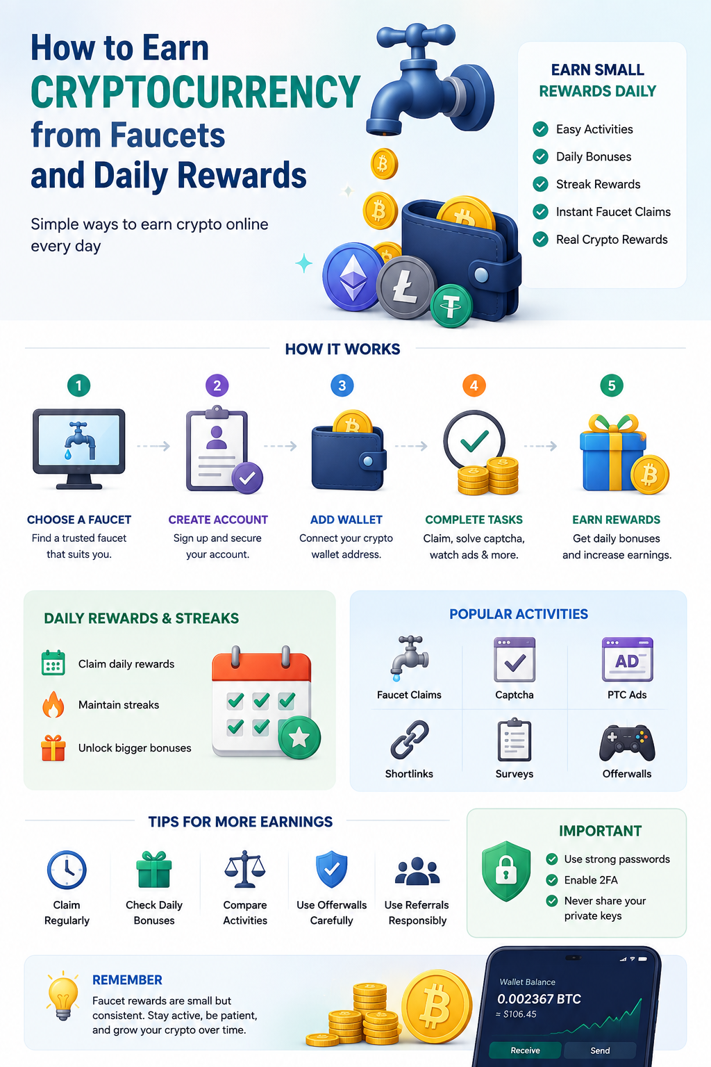 How to Earn Cryptocurrency from Faucets and Daily Rewards