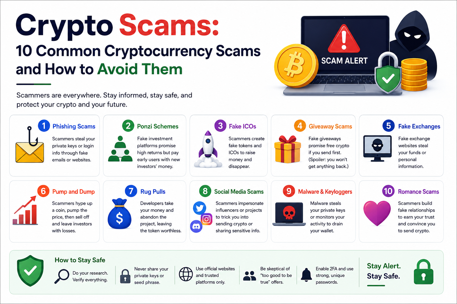 Crypto Scams: 10 Common Cryptocurrency Scams and How to Avoid Them