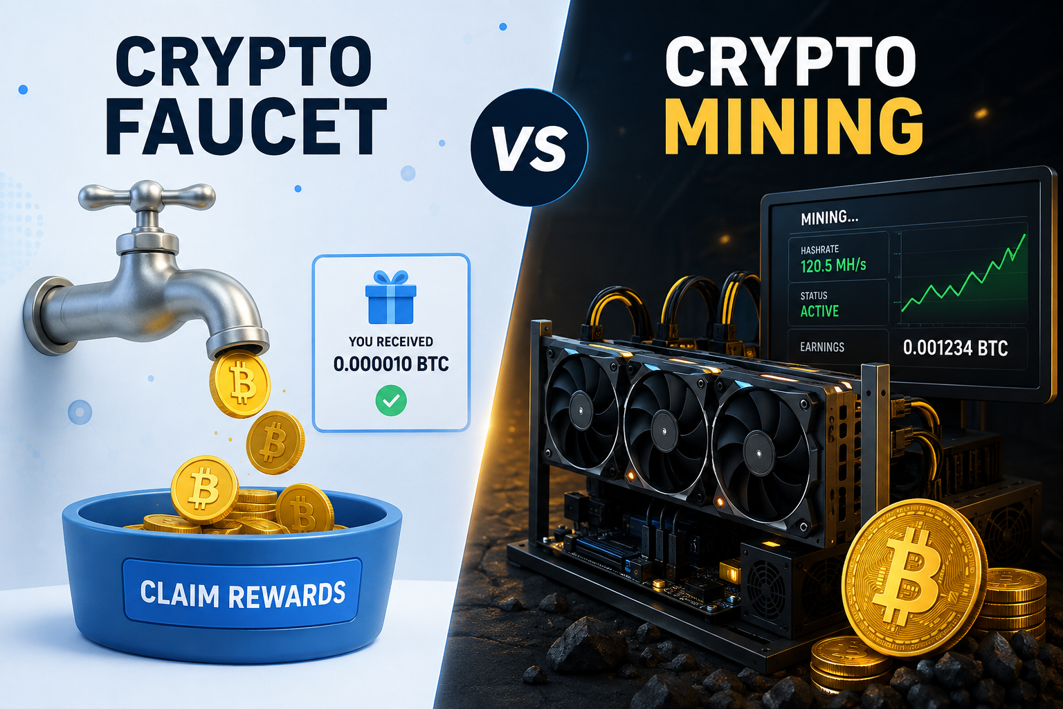 Crypto Faucet vs Crypto Mining: What’s the Difference?
